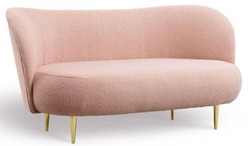 Casa Padrino divano a 3 posti di lusso rosa / oro 180 x 72 x A. 80 cm - Divano da soggiorno con schienale curvo - Mobili da soggiorno - Mobili di lusso - Arredi da soggiorno - Arredi di lusso