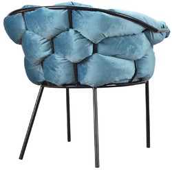 Casa Padrino luxury designer armchair light blue / black 81 x 64 x H. 75 cm - Living room armchair - Hotel armchair - Living room furniture - Luxury furniture - Luxury living room furnishings
