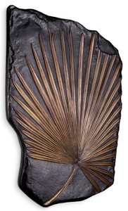 Casa Padrino oggetto decorativo da parete di lusso foglia di palma bronzo / ottone vintage 122 x 5,5 x A. 170 cm - Decorazione da soggiorno - Decorazione hotel - Accessori decorativi