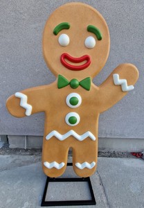 Luxus Garten Terrassen XXL Weihnachts Deko Skulptur Figur Lebkuchenmann Mehrfarbig Luxury Garden Terrace XXL Christmas Decoration Sculpture Figure Gingerbread Man Multicolored