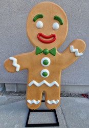 Luxus Garten Terrassen XXL Weihnachts Deko Skulptur Figur Lebkuchenmann Mehrfarbig Luxury Garden Terrace XXL Christmas Decoration Sculpture Figure Gingerbread Man Multicolored