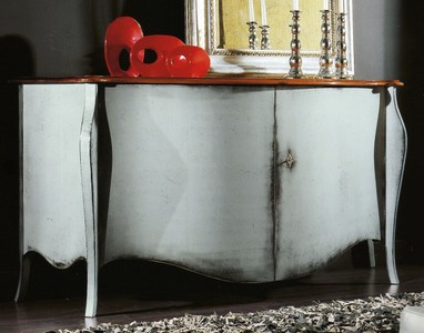 Casa Padrino credenza barocco di lusso bianco antico / marrone - Armadio fatto a mano in legno massello con 2 ante - Mobili di lusso in stile barocco - Mobili barocchi - Fatto in Italia