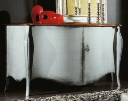 Casa Padrino aparador barroco de lujo blanco antiguo / marrón - Armario de madera maciza hecho a mano con 2 puertas - Muebles de lujo en estilo barroco - Muebles barrocos - Hecho en Italia