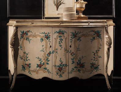 Casa Padrino credenza barocco di lusso beige / multicolore - Armadio fatto a mano con 3 cassetti e 2 ante - Mobili di lusso in stile barocco - Mobili barocchi - Fatto in Italia