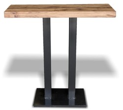Casa Padrino luxury bar table natural / black - Various Sizes - Bar table with solid wood table top and steel legs - Bar furniture - Bistro furniture - Gastronomy furniture - Luxury furniture