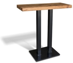 Casa Padrino luxury bar table natural / black - Various Sizes - Bar table with solid wood table top and steel legs - Bar furniture - Bistro furniture - Gastronomy furniture - Luxury furniture