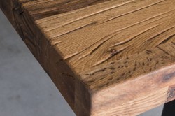 Casa Padrino luxury bar table natural / black - Various Sizes - Bar table with solid wood table top and steel legs - Bar furniture - Bistro furniture - Gastronomy furniture - Luxury furniture