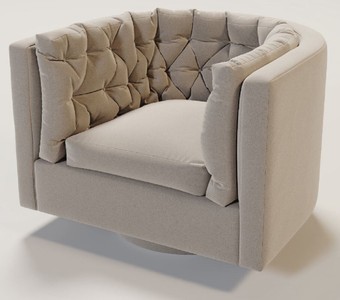 Casa Padrino fauteuil pivotant de luxe en velours beige 73 x 66 x H. 74 cm - Fauteuil de salon - Fauteuil d'hôtel - Meuble de salon - Meuble d'hôtel - Meuble de luxe - Ameublement de salon de luxe