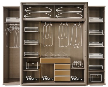 Casa Padrino Luxus Art Deco Schlafzimmerschrank Grau / Gold 280 x 60 x H. 229 cm - Verspiegelter Kleiderschrank mit 4 Türen - Schlafzimmer Möbel - Art Deco Möbel - Luxus Möbel - Luxus Einrichtung