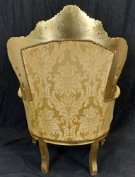 Casa Padrino fauteuil baroque or - Fauteuil de salon de style baroque fait main avec strass - Fauteuil de style ancien - Meuble baroque - Meuble de salon de style baroque