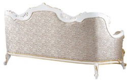 Casa Padrino sofá barroco de lujo plata / beige / negro / blanco / oro - Magnífico sofá de salón con pedrería - Muebles de salón estilo barroco - Muebles de lujo estilo barroco - Muebles barrocos