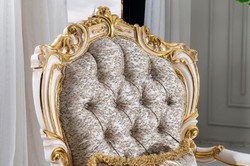 Casa Padrino fauteuil baroque de luxe argent / beige / noir / blanc / or - Magnifique fauteuil de salon avec strass - Meuble de salon de style baroque - Meuble de luxe de style baroque