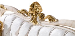 Casa Padrino sofá barroco de lujo blanco / marrón / blanco / beige / oro - Magnífico sofá de salón con pedrería - Muebles de salón estilo barroco - Muebles de lujo estilo barroco - Muebles barrocos