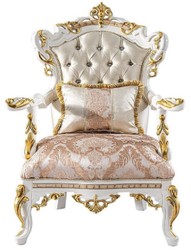 Casa Padrino luxury baroque living room set gold / silver / brown / white / gold - 2 Baroque Sofas & 2 Baroque Armchairs & 1 Baroque Coffee Table - Luxury furniture in baroque style