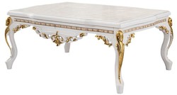 Casa Padrino luxury baroque living room set gold / silver / brown / white / gold - 2 Baroque Sofas & 2 Baroque Armchairs & 1 Baroque Coffee Table - Luxury furniture in baroque style