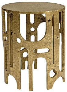 Casa Padrino sgabello di design bronzo Ø 41 x H. 48 cm - Sgabello rotondo alluminio - Mobili da soggiorno - Mobili di lusso - Mobili design - Arredi di lusso - Arredi design