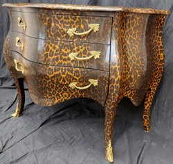 Casa Padrino cassettone barocco con 3 cassetti leopardo / oro - Cassettone in legno massello fatto a mano in stile barocco - Mobili camera da letto in stile barocco - Mobili barocchi