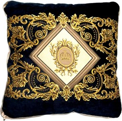 Harald Glööckler almohada decorativa de lujo Pompöös de Casa Padrino negro / crema / marrón / oro - Almohadas de diseño - Almohadas Glööckler - Harald Glööckler accesorios decorativos de diseño