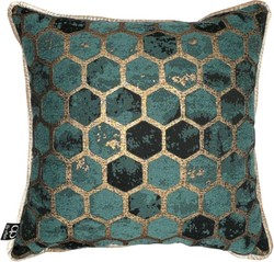 Casa Padrino cojín de lujo turquesa / oro 50 x 50 cm - Cojín decorativo - Cojín decorativo cuadrado - Decoración de salón - Accesorios decorativos de lujo - Decoración de lujo Casa Padrino cojín de lujo turquesa / oro 50 x 50 cm - Cojín decorativo - Cojín decorativo cuadrado - Decoración de salón - Accesorios decorativos de lujo - Decoración de lujo