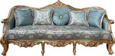 Casa Padrino canapé baroque de luxe turquoise motif / or - Magnifique canapé de salon avec motif - Meuble de salon de style baroque - Meuble baroque - Ameublement baroque - Noble & Magnifique Casa Padrino canapé baroque de luxe turquoise motif / or - Magnifique canapé de salon avec motif - Meuble de salon de style baroque - Meuble baroque - Ameublement baroque - Noble & Magnifique