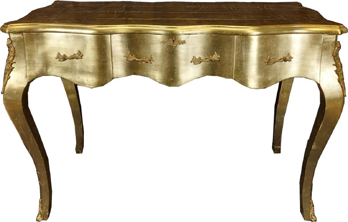 Casa Padrino secrétaire baroque or - Bureau de style baroque fait main avec 3 tiroirs - Mobilier de bureau de style baroque - Mobilier baroque - Mobilier de bureau de style baroque Casa Padrino secrétaire baroque or - Bureau de style baroque fait main avec 3 tiroirs - Mobilier de bureau de style baroque - Mobilier baroque - Mobilier de bureau de style baroque