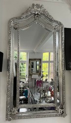 Casa Padrino baroque mirror silver - Rectangular wall mirror in baroque style - Handmade baroque wardrobe mirror - Baroque interior - Baroque furniture - Noble & Magnificent