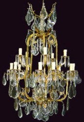 Prunkvoller Luxus Barock Kristall Kronleuchter Gold Magnificent Luxury Baroque Crystal Chandelier Gold