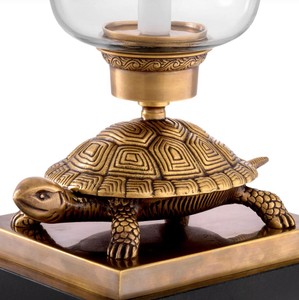Casa Padrino Luxus Kerzenleuchter Schildkröte Vintage Messing / Schwarz 27 x 20 x H. 53,5 cm - Hotel Accessoires - Restaurant Accessoires - Gastronomie Accessoires - Luxus Qualität