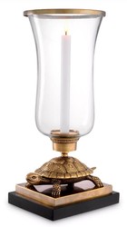 Luxus Kerzenleuchter Schildkröte Vintage Messing Schwarz Luxury Candle Holder Turtle Vintage Brass Black