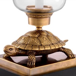 Luxus Kerzenleuchter Schildkröte Vintage Messing Schwarz Luxury Candle Holder Turtle Vintage Brass Black