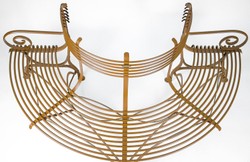 Casa Padrino Art Nouveau garden bench brown 180 x H. 88 cm - Hand forged garden bench - Semicircular wrought iron tree bench - Wrought iron garden furniture - Baroque & Art Nouveau garden furniture