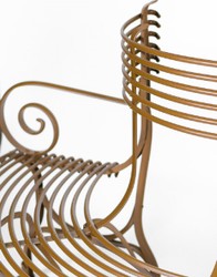 Casa Padrino Art Nouveau garden bench brown 180 x H. 88 cm - Hand forged garden bench - Semicircular wrought iron tree bench - Wrought iron garden furniture - Baroque & Art Nouveau garden furniture