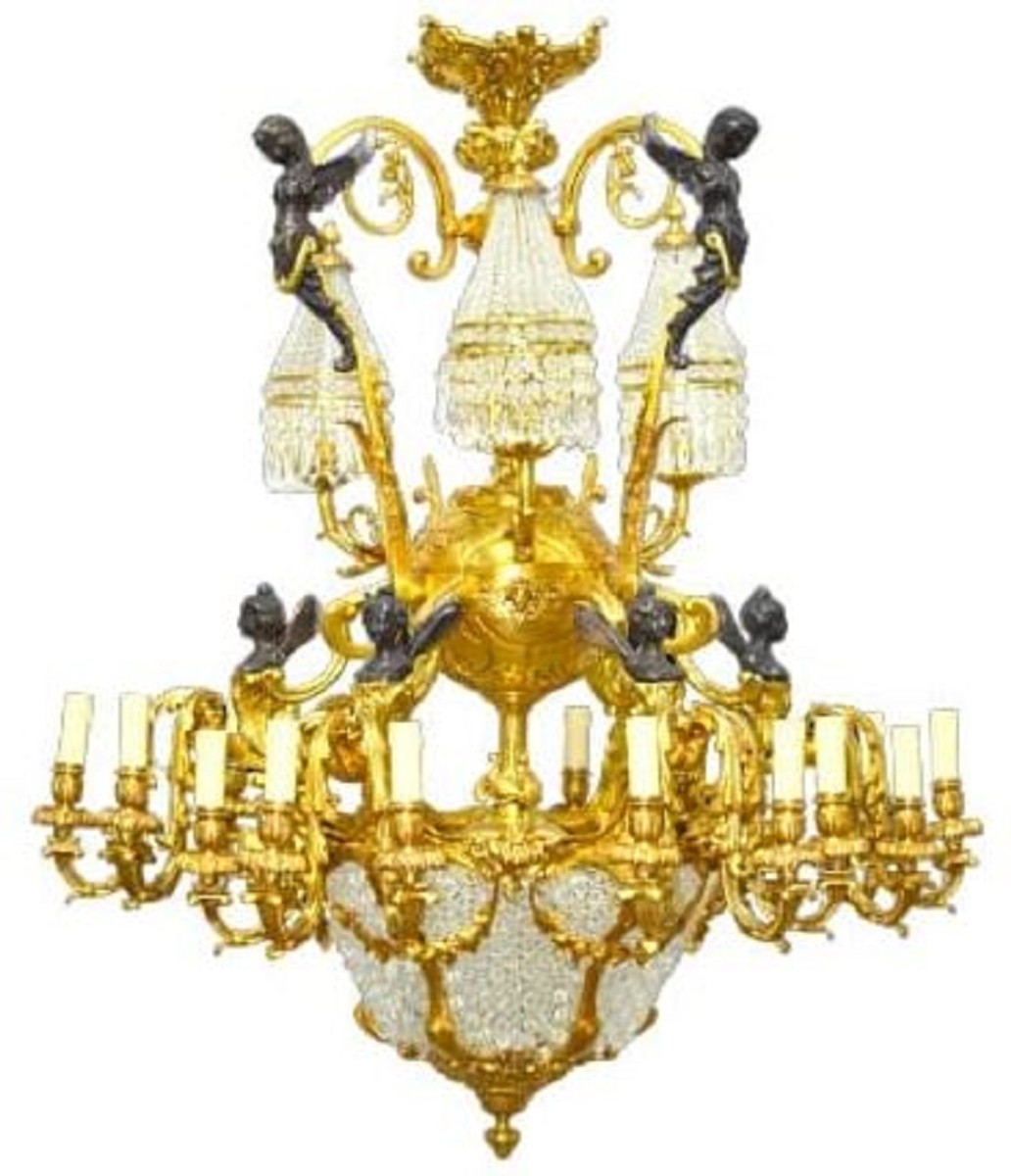 Prunkvoller Luxus Barock Kristall Kronleuchter Gold Schwarz Magnificent Luxury Baroque Crystal Chandelier Gold Black Prunkvoller Luxus Barock Kristall Kronleuchter Gold Schwarz Magnificent Luxury Baroque Crystal Chandelier Gold Black
