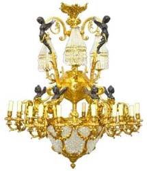 Casa Padrino araña de luces barroco de lujo de cristal ángeles oro / negro - Magnífica lámpara de araña de estilo barroco - Lámpara de araña de hotel - Luces cristal barrocos - Noble y Magnífica