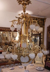 Prunkvoller Luxus Barock Kristall Kronleuchter Gold Magnificent Luxury Baroque Crystal Chandelier Gold
