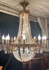 Prunkvoller Luxus Barock Kristall Kronleuchter Gold Magnificent Luxury Baroque Crystal Chandelier Gold