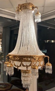 Prunkvoller Luxus Barock Kristall Kronleuchter Gold Magnificent Luxury Baroque Crystal Chandelier Gold