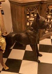 Casa Padrino escultura de bronce de lujo perro boxer bronce 85 x 28 x A. 95 cm - Figura de decoración de bronce - Figura de decoración de sala de estar - Accesorios decorativos de salón de lujo