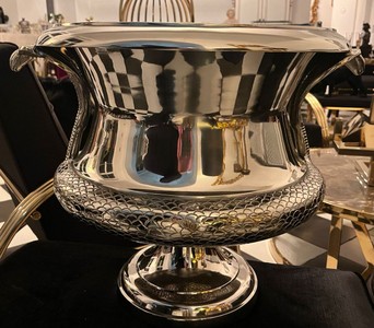 Casa Padrino Luxury Vase Cobra Snakes Silver 59 x 47 x H. 45 cm - Magnificent Brass Flower Vase - Decorative Vase - Decorative Accessories - Luxury Accessories - Luxury Interior