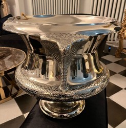 Luxus Designer Messing Vase Blumenvase Silber Luxury Designer Brass Vase Flower Vase Silver