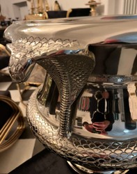 Luxus Designer Messing Vase Blumenvase Silber Luxury Designer Brass Vase Flower Vase Silver