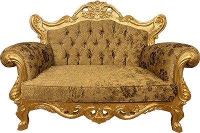 Pompöös by Casa Padrino luxury baroque 2-seater sofa gold bouquet pattern / gold - pompous baroque sofa designed by Harald Glööckler