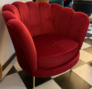 Luxus Designer Wohnzimmer Sessel Rot Gold Luxury Designer Living Room Armchair Red Gold
