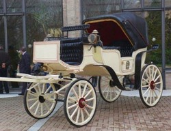 Casa Padrino baroque horse drawn carriage cream / beige / black - Magnificent wedding carriage in the baroque style - Handmade baroque style carriage - Noble & Magnificent