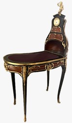 Casa Padrino segretaria barocco con orologio marrone / oro - Magnifica scrivania in stile barocco - Mobile ufficio stile barocco - Mobile stile barocco - Mobile barocco - Arredamento barocco