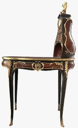 Casa Padrino segretaria barocco con orologio marrone / oro - Magnifica scrivania in stile barocco - Mobile ufficio stile barocco - Mobile stile barocco - Mobile barocco - Arredamento barocco