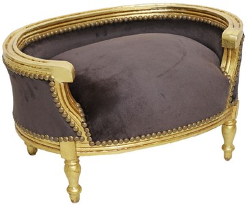 Barock Antik Stil Hundebett Katzenbett Braun Antik Gold Baroque Antique Style Dog Bed Cat Bed Brown Antique Gold