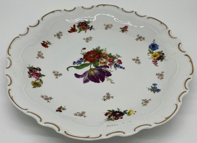Casa Padrino luxury baroque porcelain plate white / multicolored / gold Ø 33 cm - Porcelain dinner plate - Baroque Porcelain Accessories - Reichenbach Porcelain - Luxury Quality - Made in Germany