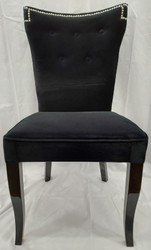 Casa Padrino chaise de salle à manger de luxe noir / argent - Chaise de cuisine avec tissu en velours fin - Meuble de salle à manger - Meuble de cuisine - Meuble de luxe - Ameublement de luxe