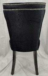Casa Padrino chaise de salle à manger de luxe noir / argent - Chaise de cuisine avec tissu en velours fin - Meuble de salle à manger - Meuble de cuisine - Meuble de luxe - Ameublement de luxe